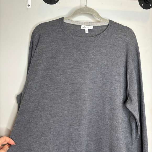 Peter Millar Gray Wool & Silk V-Neck Pullover Sweater - Picture 4 of 7